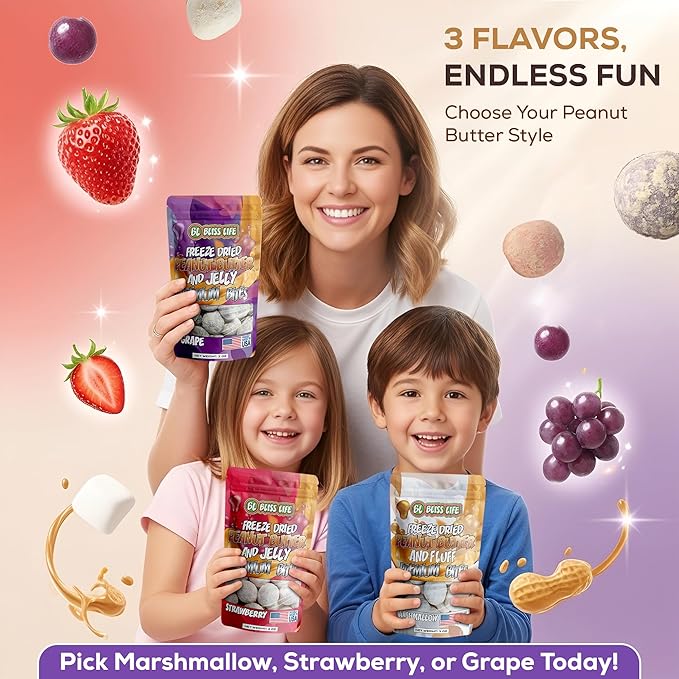 Freeze Dried PB&J Marshmallow Candy Exotic new TikTok Trend Unique Novelty Snack that Melts in your Mouth 2oz