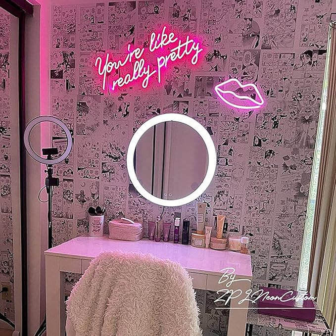Ulalaza LED Neon Sign Night Light for Wall Party Décor Bedroom Room Bar Wedding Home Birthday Art Decoration Christmas with USB Chain Light modulator 5v (lets party blue)