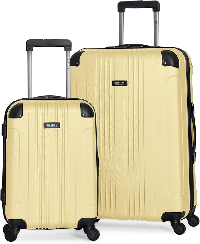 Kenneth Cole REACTION Out of Bounds Lightweight Hardshell 4-Wheel Spinner Luggage, Pale Banana, 2-Piece Set (20" & 28")