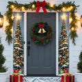 Nuxovilar Christmas Decorations Outdoor Yard Front Porch Sign Set, Lit Christmas Tree Door Banners for Front Door, Hanging Christmas Door Decorations for Home Indoor Outdoor Wall Yard