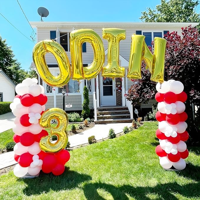 Letter Balloons Gold, 40 Inch Alphabet Name Balloon, Large Self Inflating Custom Balloon F Decor, Helium Foil Letter Name Word Balloons for Men Birthday Party Anniversary Decorations Supplies