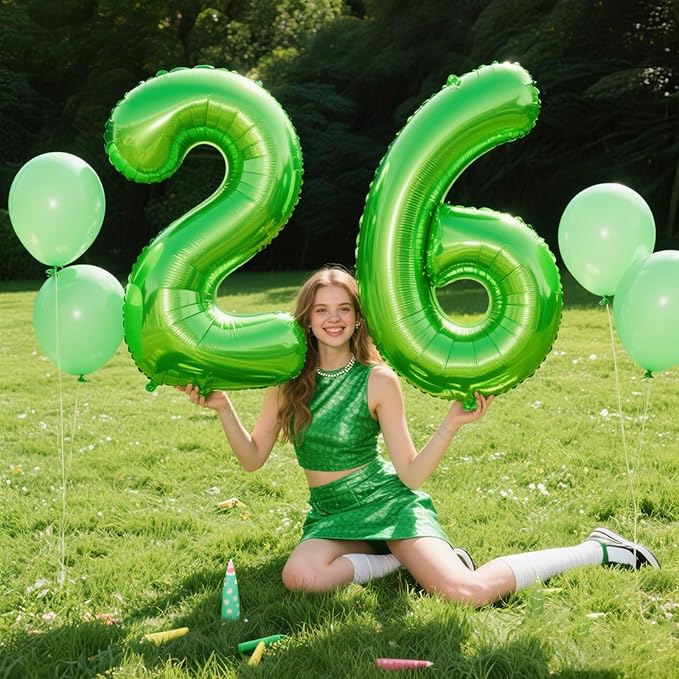 40 Inch Light Green Balloon Number 2 Balloon,Number Balloons Big Giant Jumbo Number 2 Foil Mylar Balloons for 12th Birthday Party Anniversary Events,Wedding Anniversary Party Decorations