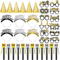 Openfly 36Pcs New Years Eve Party Supplies 2026 Happy New Year Hats Headband Tiara Noise Makers Paper Glasses Party Favors