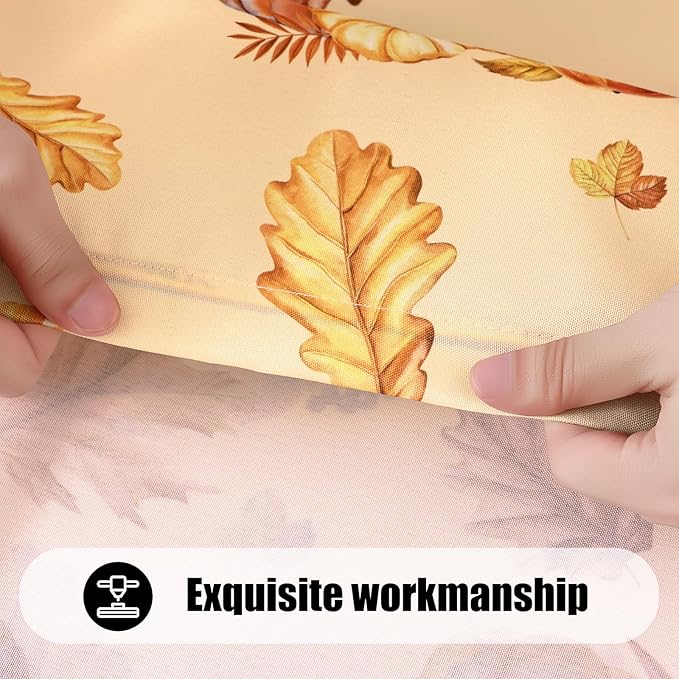 Smiry 2 Pack Rectangle Thanksgiving Table Cloth, Waterproof Elastic Fitted Tablecloths, Washable Polyester Rectangular Patio Table Cover for Autumn Harvest Parties (Pumpkin Sunflower, 30"x96")