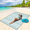 WIWIGO Beach Blanket Waterproof Sandproof Beach Mat 79" X 83"/10'x9'for 2-8 Adults Quick Drying Outdoor Picnic Mat Beach Accessories for Travel, Camping, Hiking