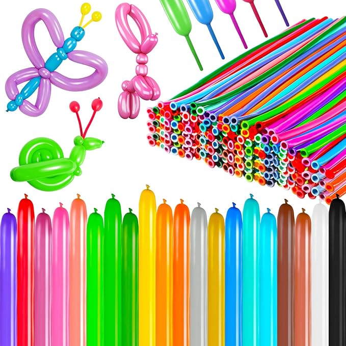 Lenwen 1000 Pcs Long Balloons Bulk 260 Latex Twisting Balloons Decoration for Birthday, Wedding, Festival, Clowns, Party Supplies(Multi Colors)