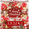 Merry Chirstmas Party Decorations, Christmas Decorations Set, Christmas Balloon Garland Banner Backdrop Tablecloth Toppers Snowflake Winter Santa Party Supplies for Indoor Outdoor Home Decor