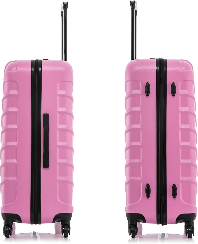 InUSA ENDURANCE Luggage with Spinner Wheels | Durable Lightweight Hardshell Spacious Travel Sets with Handle and Trolley | (20in, 24in, 28in) 3 Piece Luggage Set | Pink
