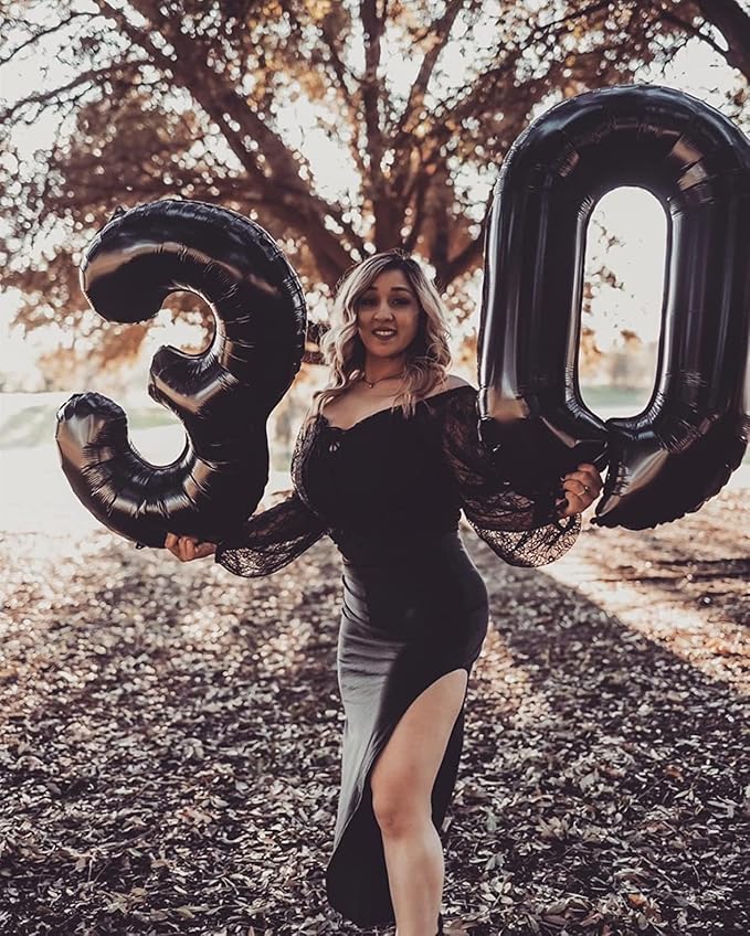 Number 0 Balloons 40 Inch Black Number Balloons for 10 20 30 40 50 60 70 80 90 100 Numbers Balloon Birthday Decorations Wedding Event Baby Shower