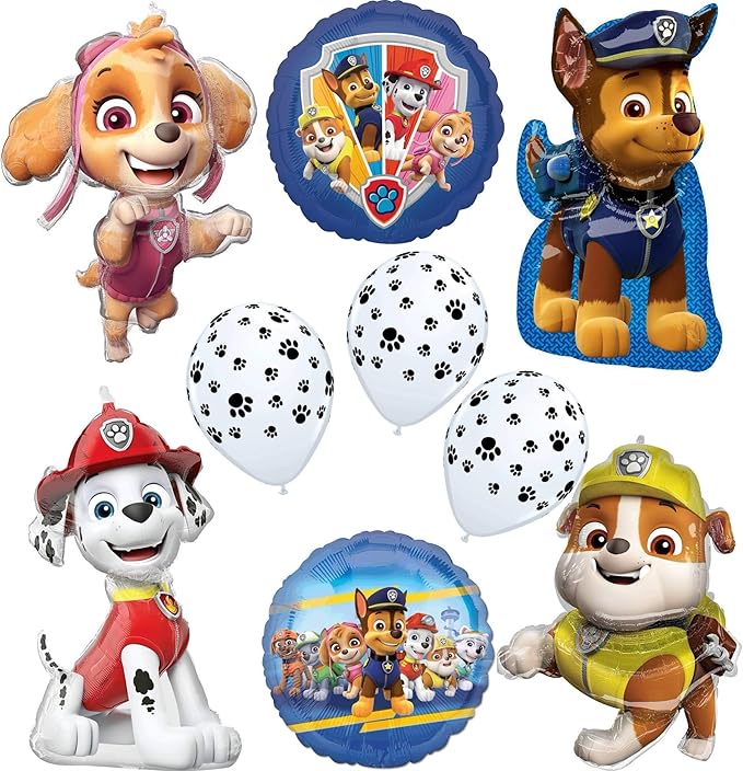 Anagram Paw Pups Chase Rubble Marshall and Skye on Patrol Birthday Party Supplies Balloon Bouquet Decorations, BQ_4134