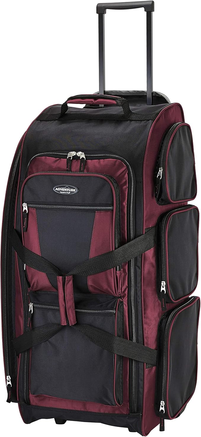 Travelers Club Xpedition 30 Inch Multi-Pocket Upright Rolling Duffel Bag