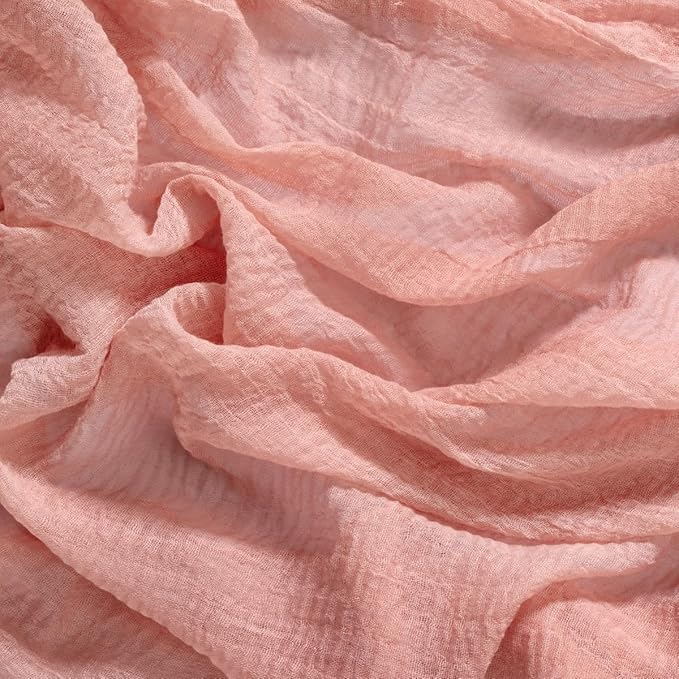 Socomi Cheesecloth Table Runner Rose Gold Easter Spring Gauze 120 Inch Rustic Boho Cheese Cloth Runner for Wedding Party Baby Bridal Shower Centerpiece Decoration Holiday Home Decorations