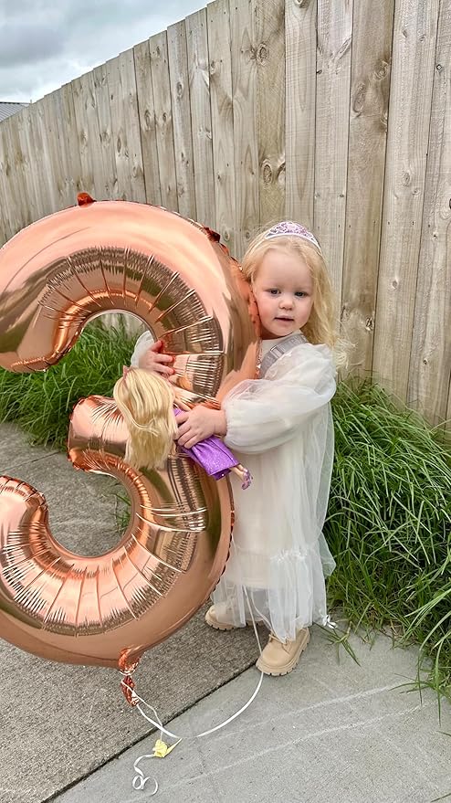 Rose Gold Number 30 Balloon 40 inch, 30 Number Balloons, 30th Birthday Decorations, 30 Year Old Women Men Rose Gold Party Supplies