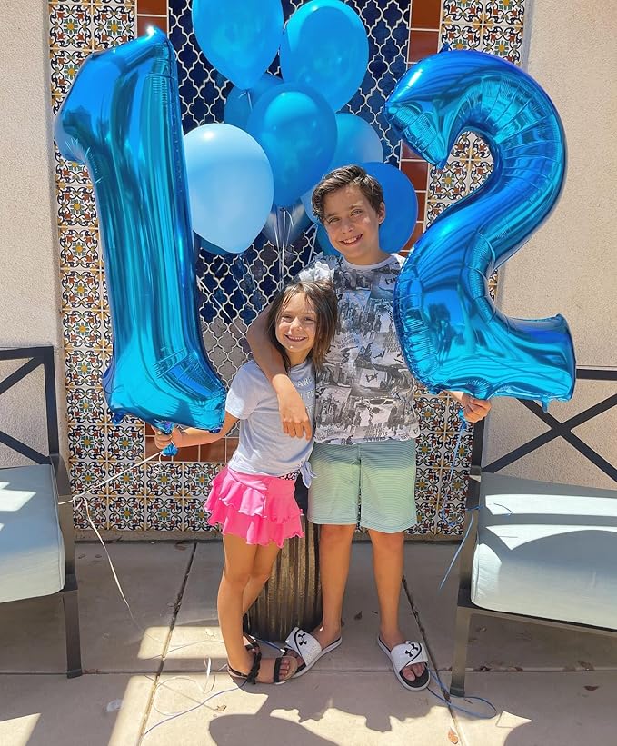 2 Numbers Balloon 40 Inch Dark Blue Two Balloon Number Birthday Decor, 2nd 12 21st Party Celebration Decorations Graduations Wedding Baby Shower