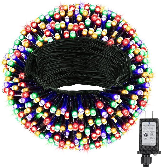 Extra Long 264Ft 800 LED Christmas Lights with Timer, Green Wire Fairy Starry String Lights Plug in, 8 Modes and Memory, forIndoor Outdoor Xmas Tree Wedding Party Decoration,Multicolor