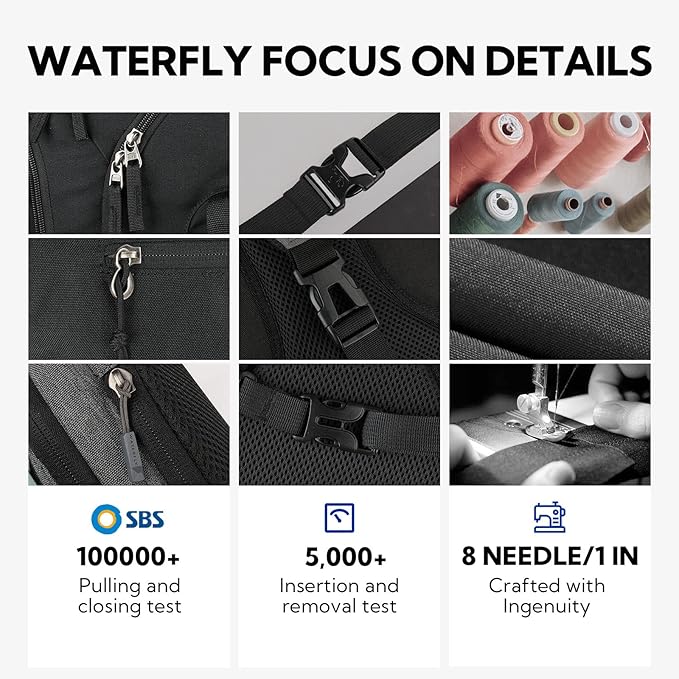 WATERFLY Small Hiking Sling Bag: Crossbody Sling Backpack Chest Bag Daypack for Men Women with Skin-Friendly Shoulder Strap