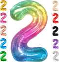 KatchOn, Giant Jelly Number 2 Balloon - 40 Inch | 2nd Birthday Decoration for Girl | 2 Balloon Number for Rainbow Birthday Decorations | Number Balloons for Happy Anniversary Decorations