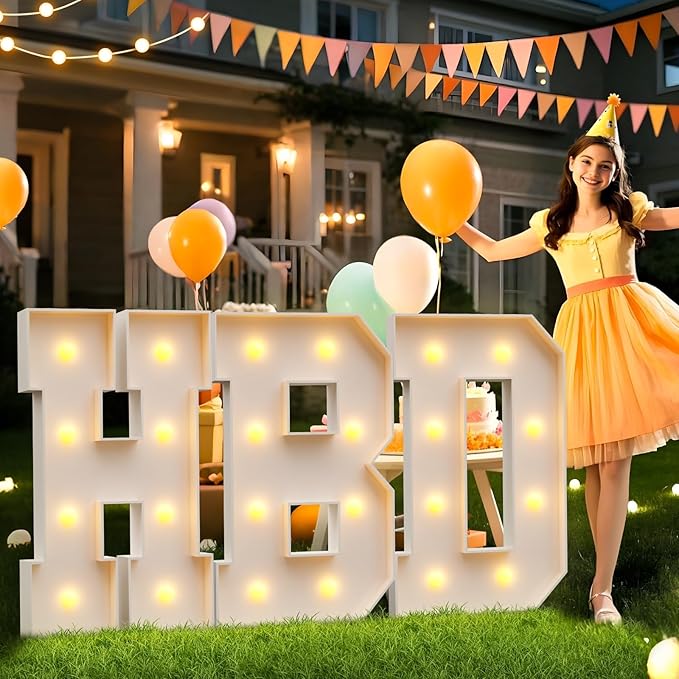 imprsv 3FT Block Marquee Letters, Light Up Letters for Birthday Baby Shower Party Backdrop Decor, Large Light Up Y for Wedding Decorations Engagement Party Decorations