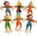 ZAUGONTW 6 PCS Halloween Scarecrow Decorations - Outdoor, Fall Harvest, Standing Scarecrow for Garden, Home, School, Yard, Porch, Thanksgiving Decor