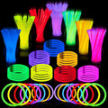 JOYIN 600 Pcs 8" Glow sticks Bulk Party Favors Pack, Neon Glow in the Dark Party Supplies, Light Up Necklaces and Bracelets with Connectors, Easter, Football, Birthday Decorations