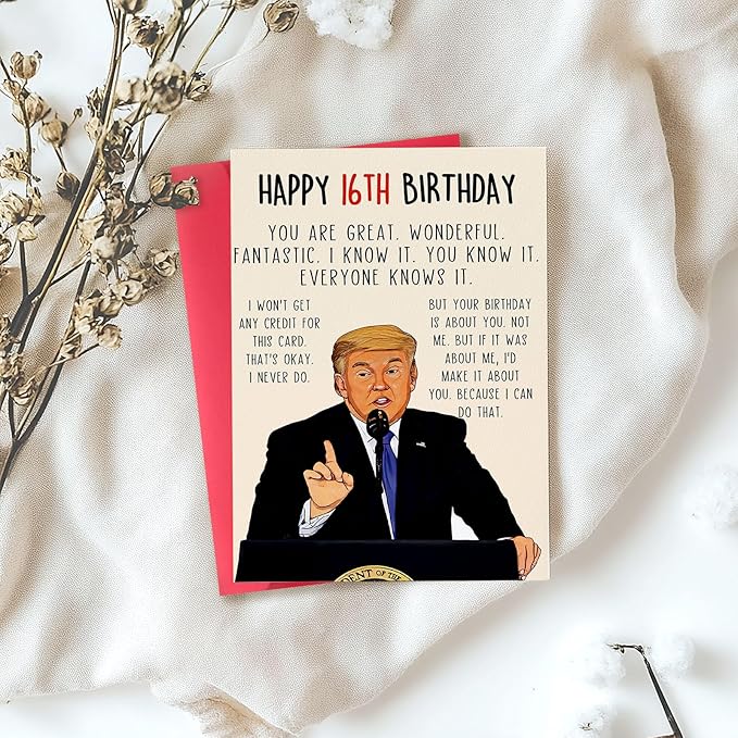 Funny 16th Birthday Card for Boy Girl, Sweet 16th Birthday Decorations for Boys Girls, Humorous Birthday Gifts Card for 16 Year Old Son Daughter,Best 16th Bday Gift Ideas