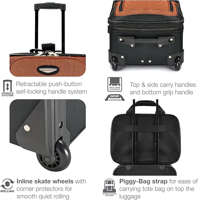 Travel Select Amsterdam Softside Expandable Luggage with Rolling Wheels, Gray, 2-Piece Set (15/21)