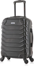 InUSA ENDURANCE Luggage with Spinner Wheels | Durable Lightweight Hardshell Suitcase, Spacious Travel Bag with Handle and Trolley | 20-Inch Carry On Small Luggage | Black