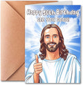 Happy 50th Birthday Funny Jesus Card – Hilarious Dark Humor Greeting for Elderly Men or Women, Funny 50th Birthday Cards for Women or Men