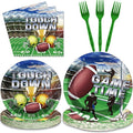 96 Pcs Football Party Paper Plate and Napkins Supplies Disposable Football Sports Party Birthday Decorations Favors for Party Favors 24 Guests