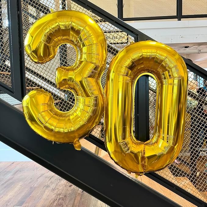 Balloon 8 Numbers, 40 Inch Gold Fiol Large Ballon for Women And Men, Balloons Decoration for Happy 8 18 28 80 Birthday, Wedding Anniversary, Christmas, New Year, Halloween Party Decoration
