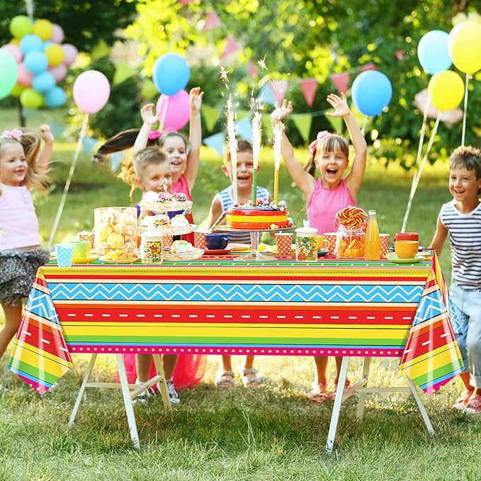 Hxezoc Cinco De Mayo Printed Tablecloths, 54 x 108 Inch Disposable Plastic Table Cover for Mexican Holiday Decorations Outdoor Indoor Party Supplies
