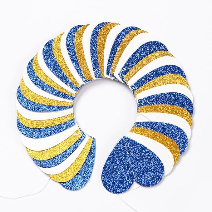 Navy-Blue White-Gold Birthday Party-Decorations Streamers - 52FT Graduation Hanging Heart Garland Banner,Baby Bridal Shower Wedding Engagement Bachelorette Backdrop Decor Hugtmr