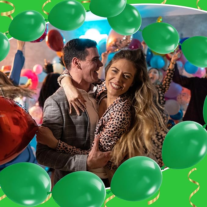Link Balloons 12 Inch - 100 Pcs Quick Link Balloon Latex Linking Balloons Connected Linkable Balloon Birthday Wedding Party Decorations(Green)