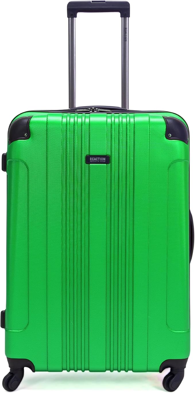 Kenneth Cole REACTION Out of Bounds Lightweight Hardshell 4-Wheel Spinner Luggage, Kelly Green, 28-Inch Checked