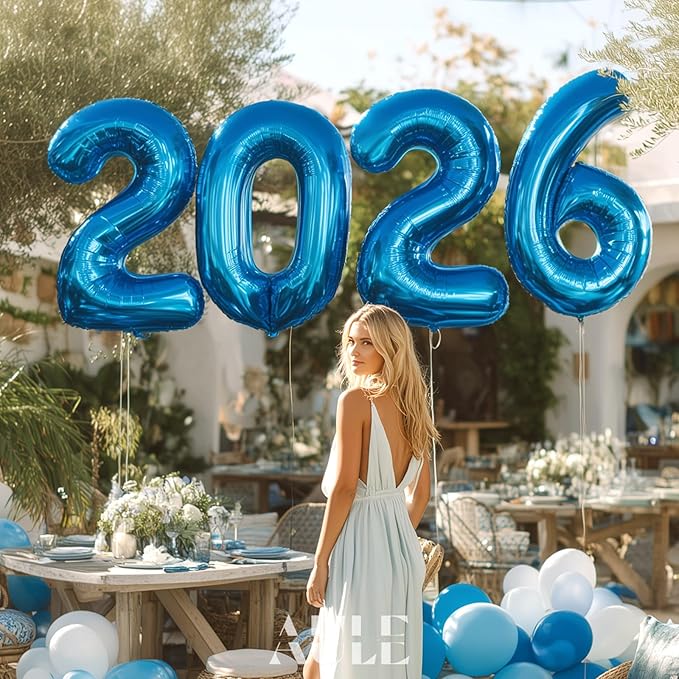 AULE 40 Inch Large 1 Balloon Numbers Blue, Big Foil Number Balloons, Giant Helium Happy Birthday Party Decorations for Man and Women, Huge Mylar Anniversary Party Supplies