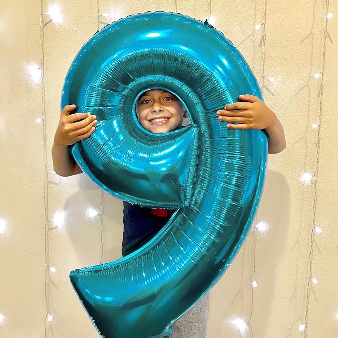 Balloon Numbers 40 Inch 5 Ballon for 5th Birthday Decorations, 15 25 35 50 Big Light Blue Number Balloons for Wedding Photo Shoot Party Decor