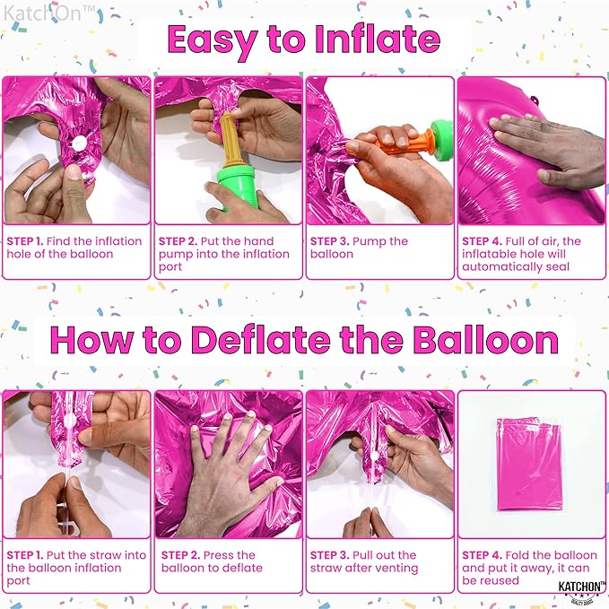 Giant Hot Pink 0 Balloon Numbers - 40 Inch | Pair 0 Digit To Other Numbers | Pink Zero for Birthday Party Supplies | Zero Balloon | Birthday Party Decorations
