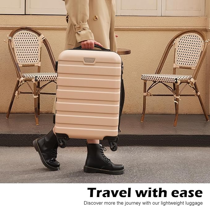 Coolife Luggage 3 Piece Set, Lightweight Durable Hardshell Suitcase set with 360° Spinner Wheels, TSA-approved Lock, Checked Family Travel Luggage sets, 20/24/28 Inch, Yellow