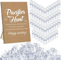 Thyle 51 Pcs Pacifier Hunt Baby Shower Games Include Hunt Sign and 50 Acrylic Pacifiers for Baby Shower Game Decoration Gift Sets Gender Reveal Party Decor(Kraft)
