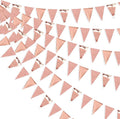 30Ft Rose Gold Party Decoration Rose Pink Triangle Pennant Banner Blush Pink Hanging Paper Flag Bunting for Graduation Wedding Bridal Shower Birthday Bachelorette Engagement Anniversary Party Supplies