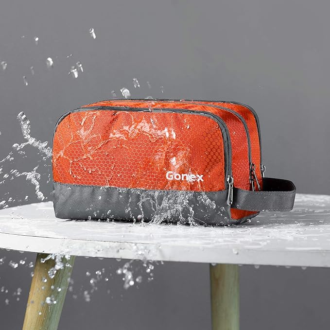 Gonex Travel Toiletry Bag Nylon, Shaving Bag Toiletry Organizer Orange