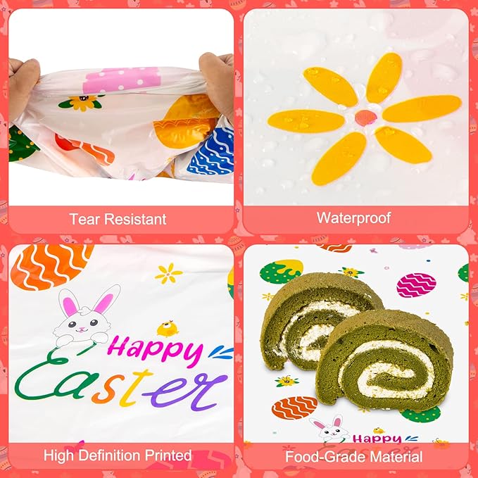 3 Pcs Easter Tablecloth-Happy Easter Bunny Table Cover, Disposable Plastic Rectangle Easter Colorful Eggs Table Cloth for Spring Easter Day Table Decorations and Party Supplies, 54 x 108 Inch