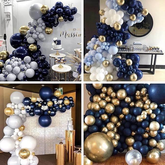 PartyWoo Navy Blue Balloons 50 pcs 12 Inch Matte Dark Blue Latex Helium Balloons for Graduation New Year Weddings Father's Day Sports Theme Baby Shower Birthday Party Decorations Blue-Y72