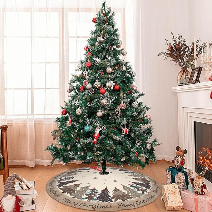 Christmas Tree Tree Skirt Xmas Tree Mat Christmas Tree Ornaments Decorations Holiday Party Indoor Outdoor 36"