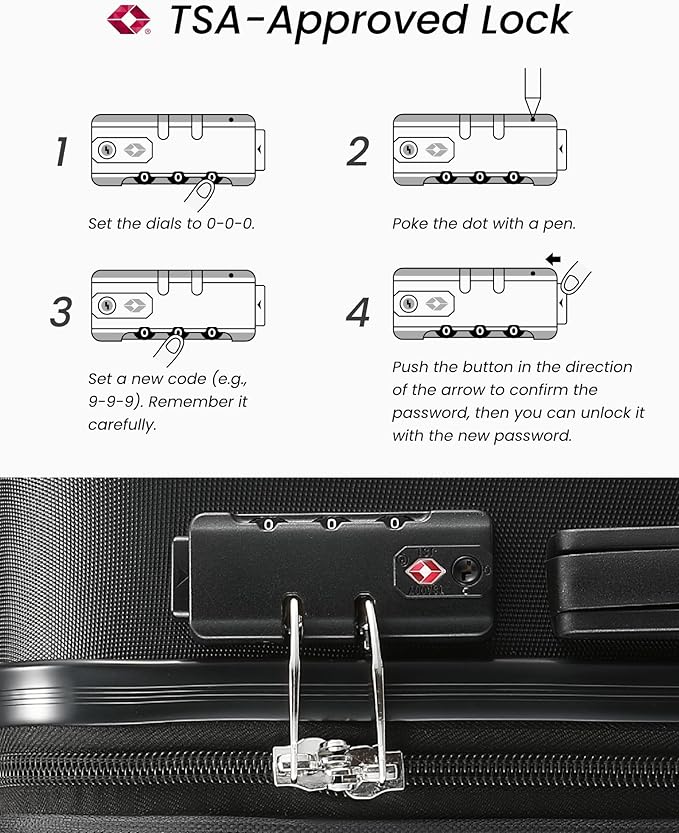 YOETEY Luggage Sets 3 Piece, Expandable Hardshell Suitcase with TSA Lock & Silent Spinner Wheels, Lightweight Hardside Travel Suitcase Set for International Trips (20/24/28 in, Blue)