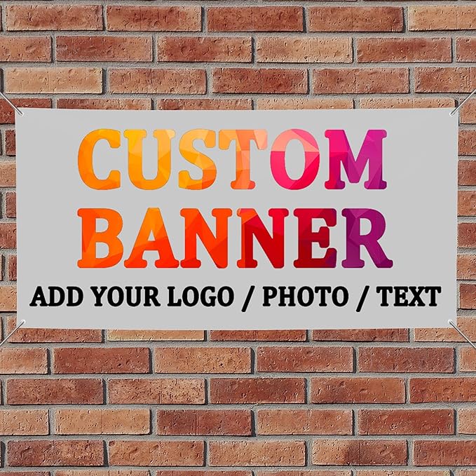 Custom Banners and Signs for Business,Banners and Signs customize for Outdoor,customized Personalized Banner Photo Text for Birthday Party Graduation Wedding Event (6' X 3')