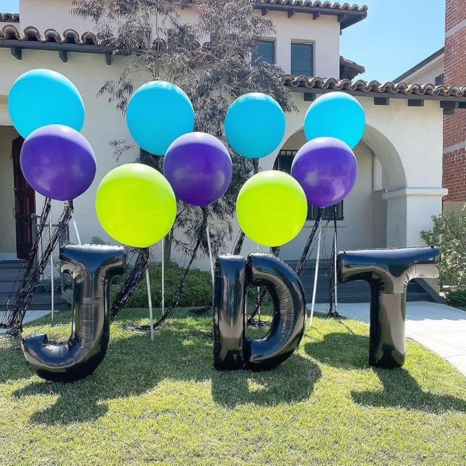 Black Letter R Balloons, 40 Inch Alphabet R Letter Balloons Foil Mylar Big Letter Balloons for Birthday Party Anniversary New Year Graduation Wedding Decorations