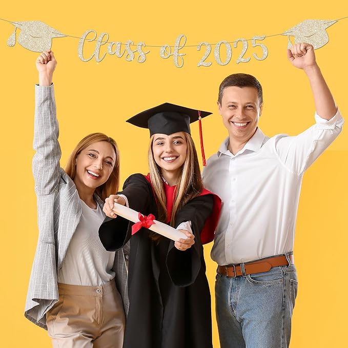 Class of 2025 Decorations - 9 ft Pre-Strung Class of 2025 Banner, Graduation Party Decorations & Decor for Elementary, 5th Grade, 8th Grade, High School, College, Congrats Grad Sign