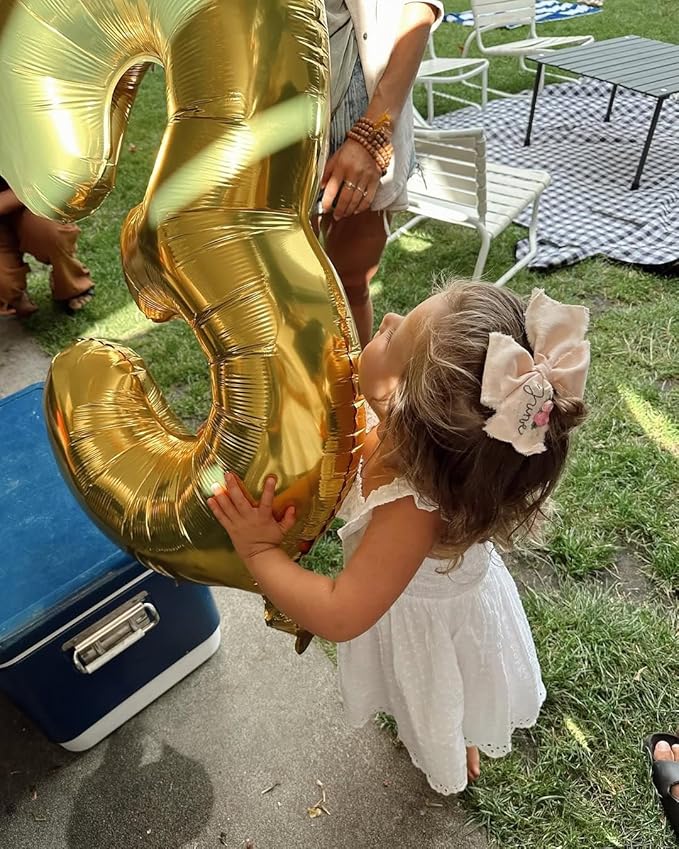 Champagne Gold 4 Balloon, Number Balloons 40 Inch, Light Gold 4th Birthday Decorations for Girls Four Large Numbers for Party Decor, Number 4 Balloon