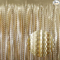 GOER Metallic Tinsel Foil Fringe Curtains Party Photo Backdrop Party Streamers for Birthday,Graduation,New Year Eve Decorations Wedding Decor (Champagne Gold,3 Packs)